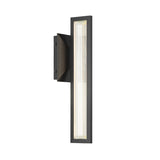 Enzina LED Outdoor Wall Light, Medium 18", Matte Black and Ribbed Crystal