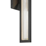 Enzina LED Outdoor Wall Light, Medium 18", Matte Black and Ribbed Crystal