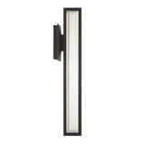 Enzina LED Outdoor Wall Light, Large 24", Matte Black and Ribbed Crystal