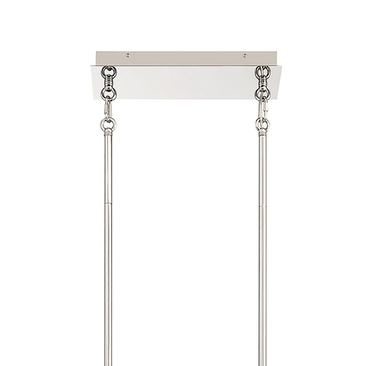 Salome Linear LED Chandelier 39", Polished Nickel and Gilded Fog Glass