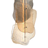 Salome Large LED Pendant 14", Polished Nickel and Gilded Fog Glass