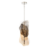 Salome Large LED Pendant 14", Polished Nickel and Gilded Fog Glass