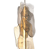 Salome Large LED Pendant 14", Polished Nickel and Gilded Fog Glass