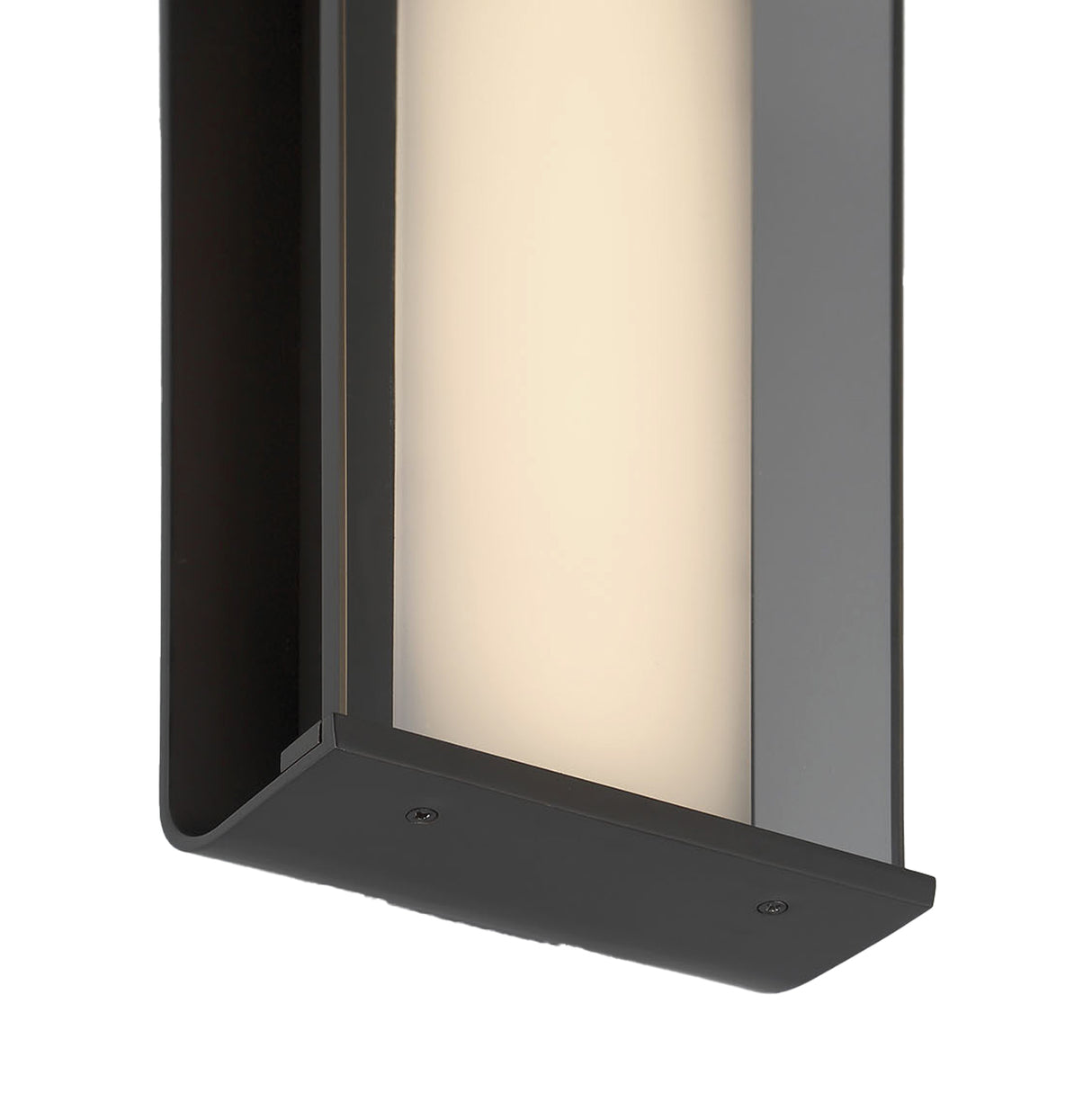 Siran Outdoor LED Wall Sconce, Medium 14", Matte Black and Smoke Glass