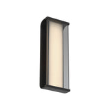 Siran Outdoor LED Wall Sconce, Medium 14", Matte Black and Smoke Glass