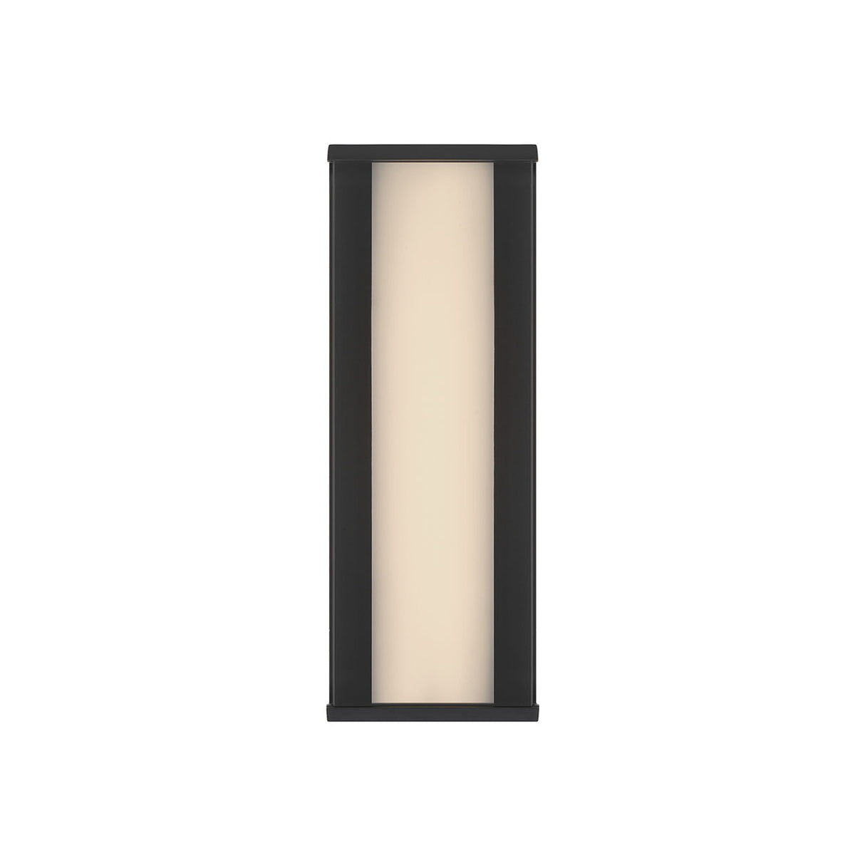 Siran Outdoor LED Wall Sconce, Medium 14", Matte Black and Smoke Glass