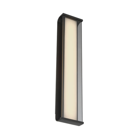 Siran Outdoor LED Wall Sconce, Large 24", Matte Black and Smoke Glass