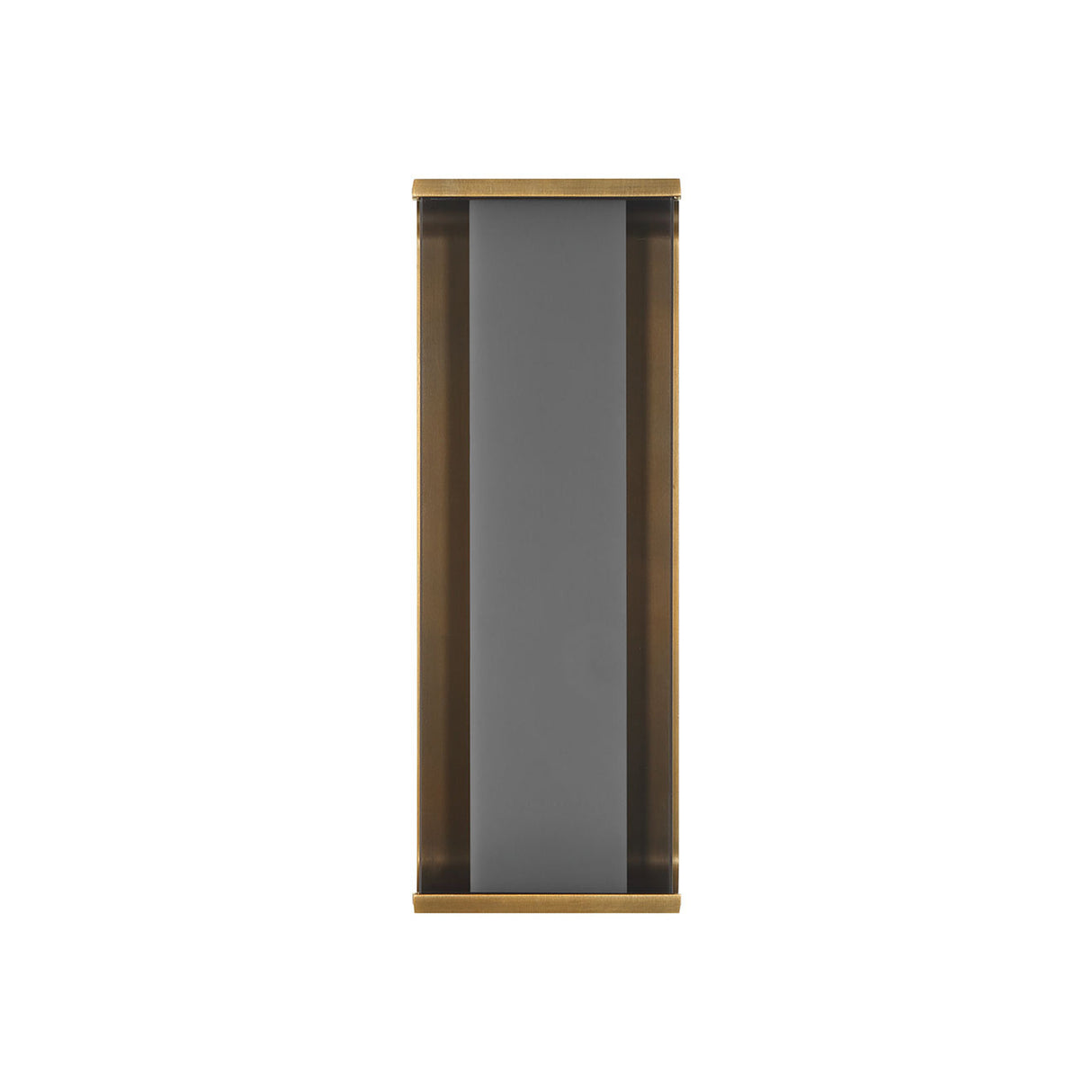 Siran Medium LED Wall Sconce 14", Antique Brass and Smoke Glass