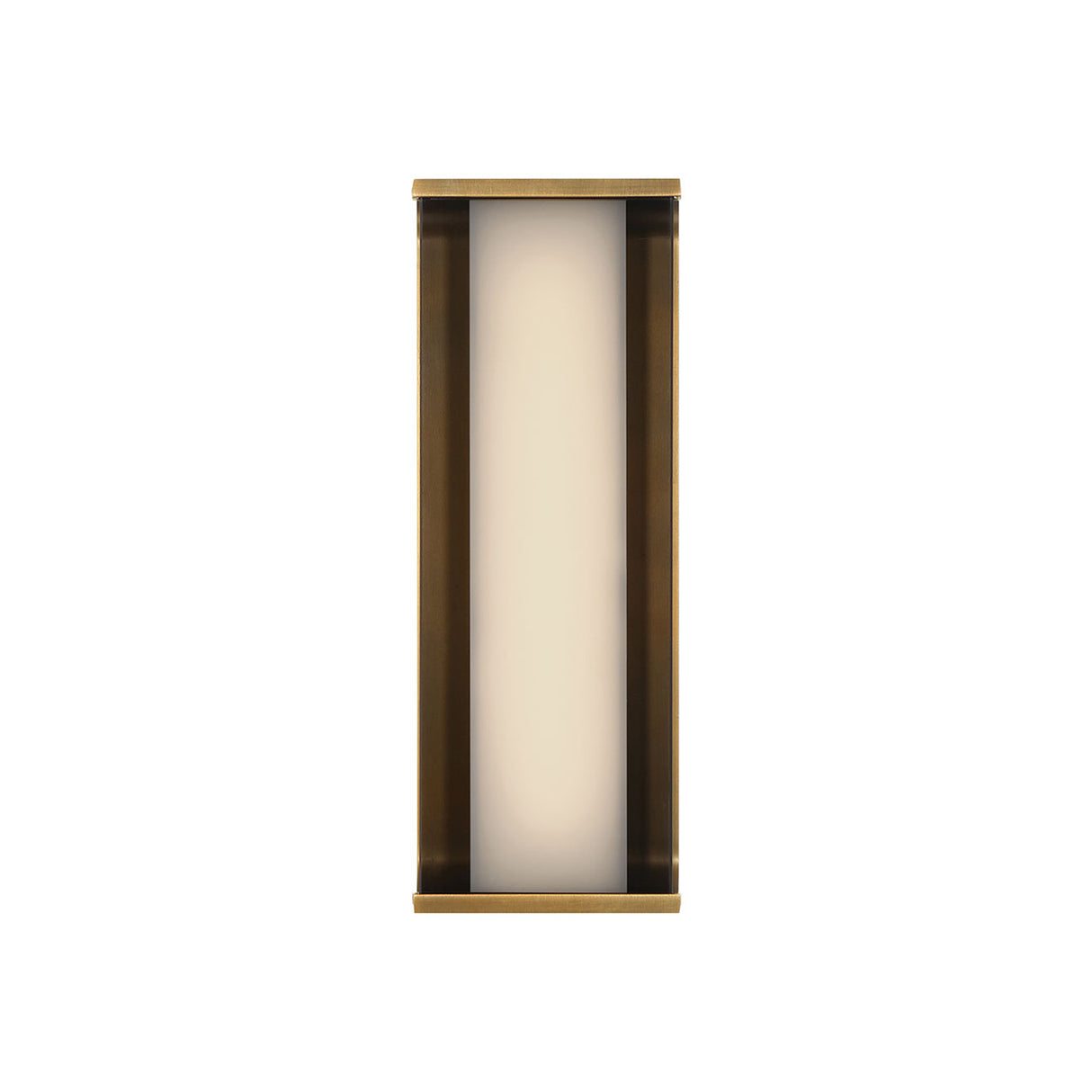 Siran Medium LED Wall Sconce 14", Antique Brass and Smoke Glass