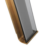 Siran Large LED Wall Sconce 24", Antique Brass and Smoke Glass