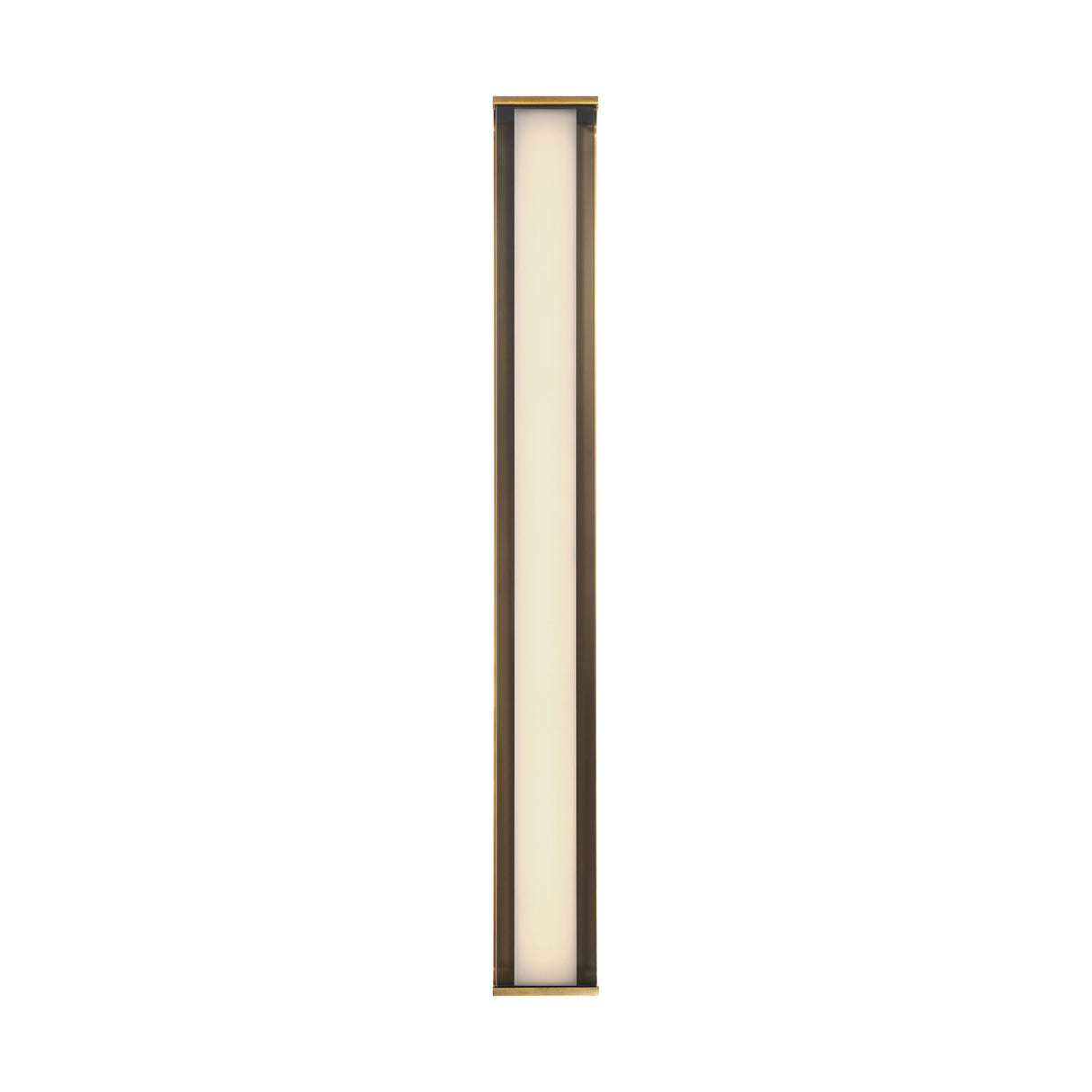 Siran Extra Large LED Wall Sconce 42", Antique Brass and Smoke Glass