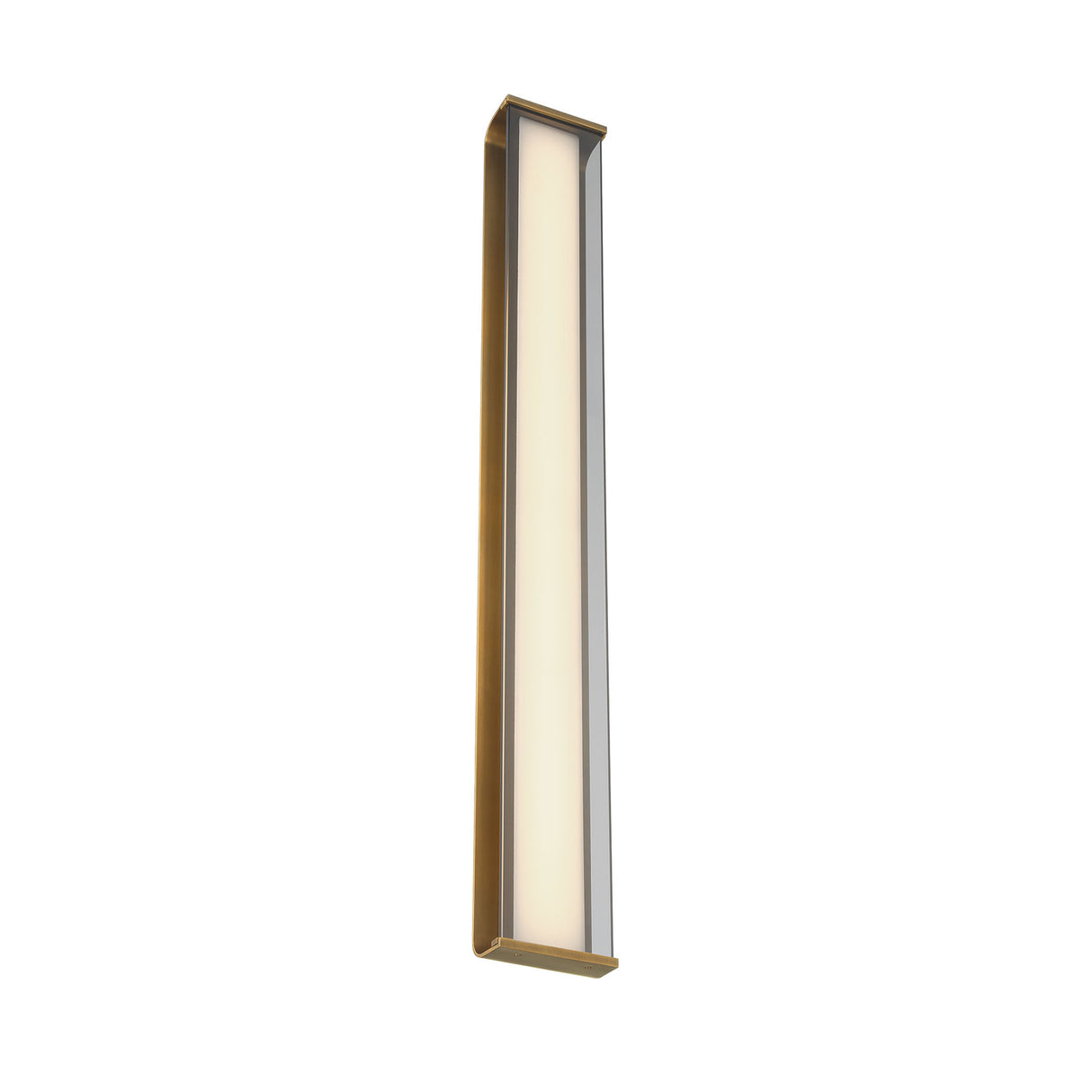 Siran Extra Large LED Wall Sconce 42", Antique Brass and Smoke Glass