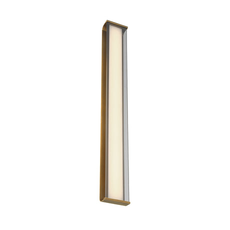 Siran Extra Large LED Wall Sconce 42", Antique Brass and Smoke Glass