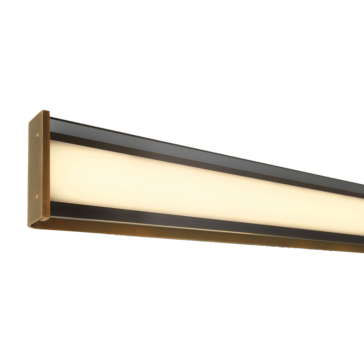 Siran Oversized LED Wall Sconce 62", Antique Brass and Smoke Glass