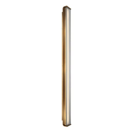 Siran Oversized LED Wall Sconce 62", Antique Brass and Smoke Glass