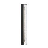 Darion Outdoor LED Wall Sconce, Medium 18", Matte Black and Clear Textured Glass