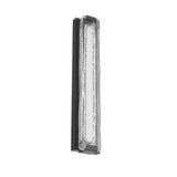 Darion Outdoor LED Wall Sconce, Large 24", Matte Black and Clear Textured Glass