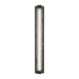 Darion Outdoor LED Wall Sconce, Extra Large 36", Matte Black and Clear Textured Glass