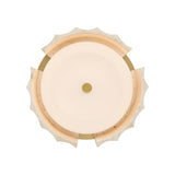 Damari Small LED Flush Mount 12", Travertine and Brass