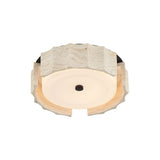 Damari Small LED Flush Mount 12", Travertine and Matte Black