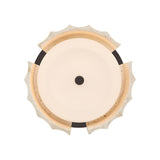 Damari Small LED Flush Mount 12", Travertine and Matte Black
