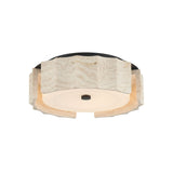 Damari Small LED Flush Mount 12", Travertine and Matte Black