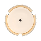 Damari Medium LED Flush Mount 18", Travertine and Matte Black