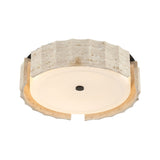Damari Medium LED Flush Mount 18", Travertine and Matte Black