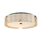 Damari Medium LED Flush Mount 18", Travertine and Matte Black