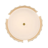 Damari Large LED Flush Mount 24", Travertine and Brass
