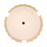 Damari Large LED Flush Mount 24", Travertine and Matte Black
