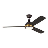 Brant LED Ceiling Fan 60", Urban Bronze with Antique Brass