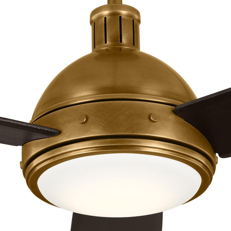 Brant LED Ceiling Fan 60", Antique Brass and Mahogany