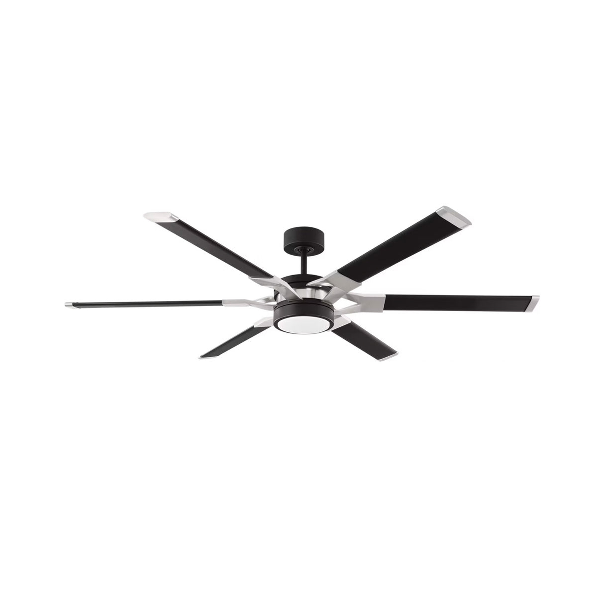 Loon LED Ceiling Fan 62", Matte Black with Brushed Steel
