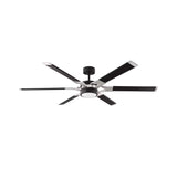 Loon LED Ceiling Fan 62", Matte Black with Brushed Steel