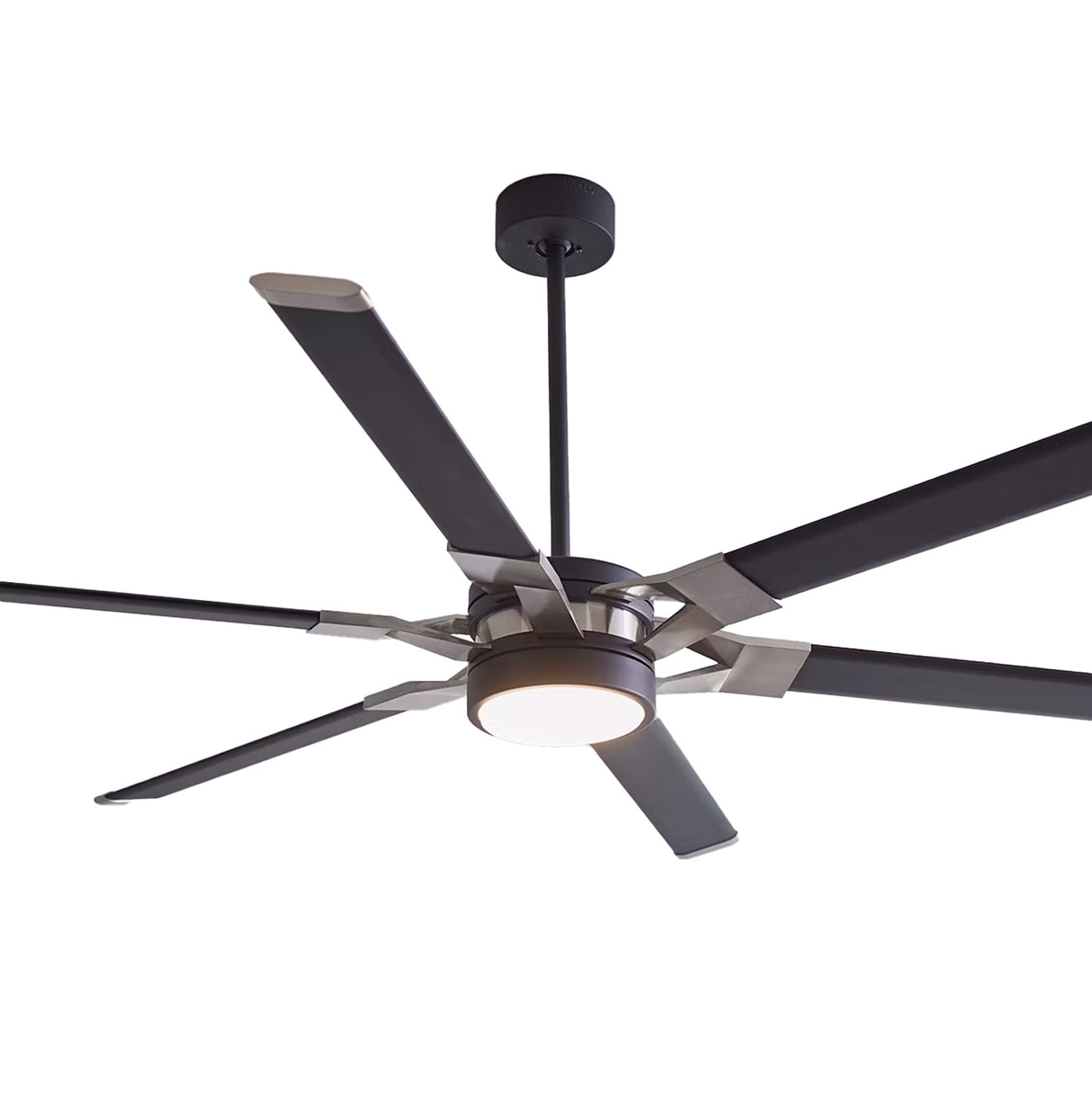 Loon LED Ceiling Fan 62", Matte Black with Brushed Steel