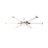 Loon LED Ceiling Fan 62", Matte White with Modern Brass