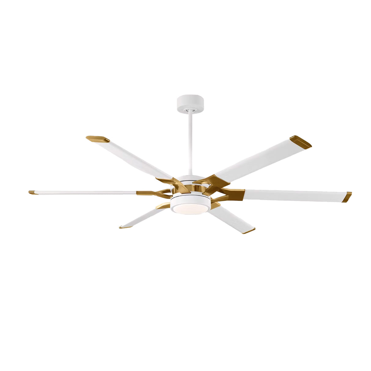 Loon LED Ceiling Fan 62", Matte White with Modern Brass