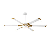 Loon LED Ceiling Fan 62", Matte White with Modern Brass