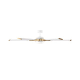 Loon LED Ceiling Fan 62", Matte White with Modern Brass