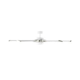 Loon LED Ceiling Fan 62", Matte White with Brushed Steel