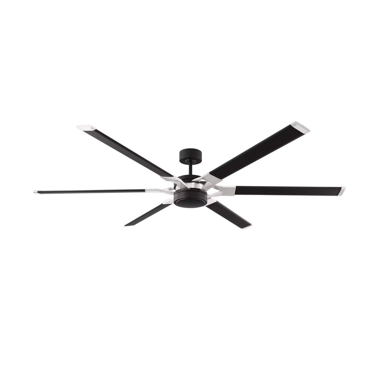 Loon LED Ceiling Fan 72", Matte Black with Brushed Steel