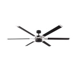 Loon LED Ceiling Fan 72", Matte Black with Brushed Steel