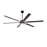 Loon LED Ceiling Fan 72", Matte Black with Brushed Steel