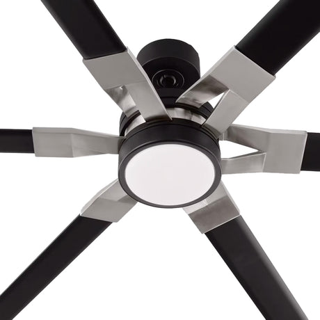 Loon LED Ceiling Fan 72", Matte Black with Brushed Steel