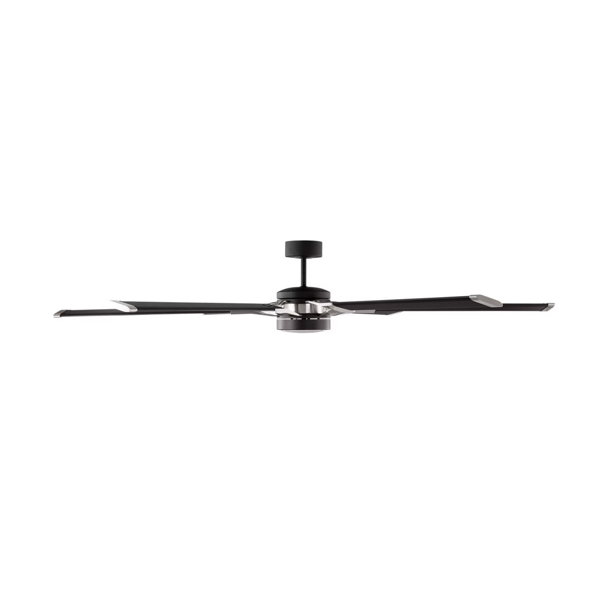 Loon LED Ceiling Fan 72", Matte Black with Brushed Steel