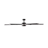 Loon LED Ceiling Fan 72", Matte Black with Brushed Steel