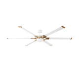 Loon LED Ceiling Fan 72", Matte White with Modern Brass