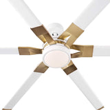 Loon LED Ceiling Fan 72", Matte White with Modern Brass