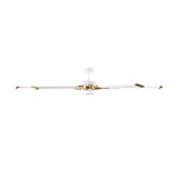 Loon LED Ceiling Fan 72", Matte White with Modern Brass